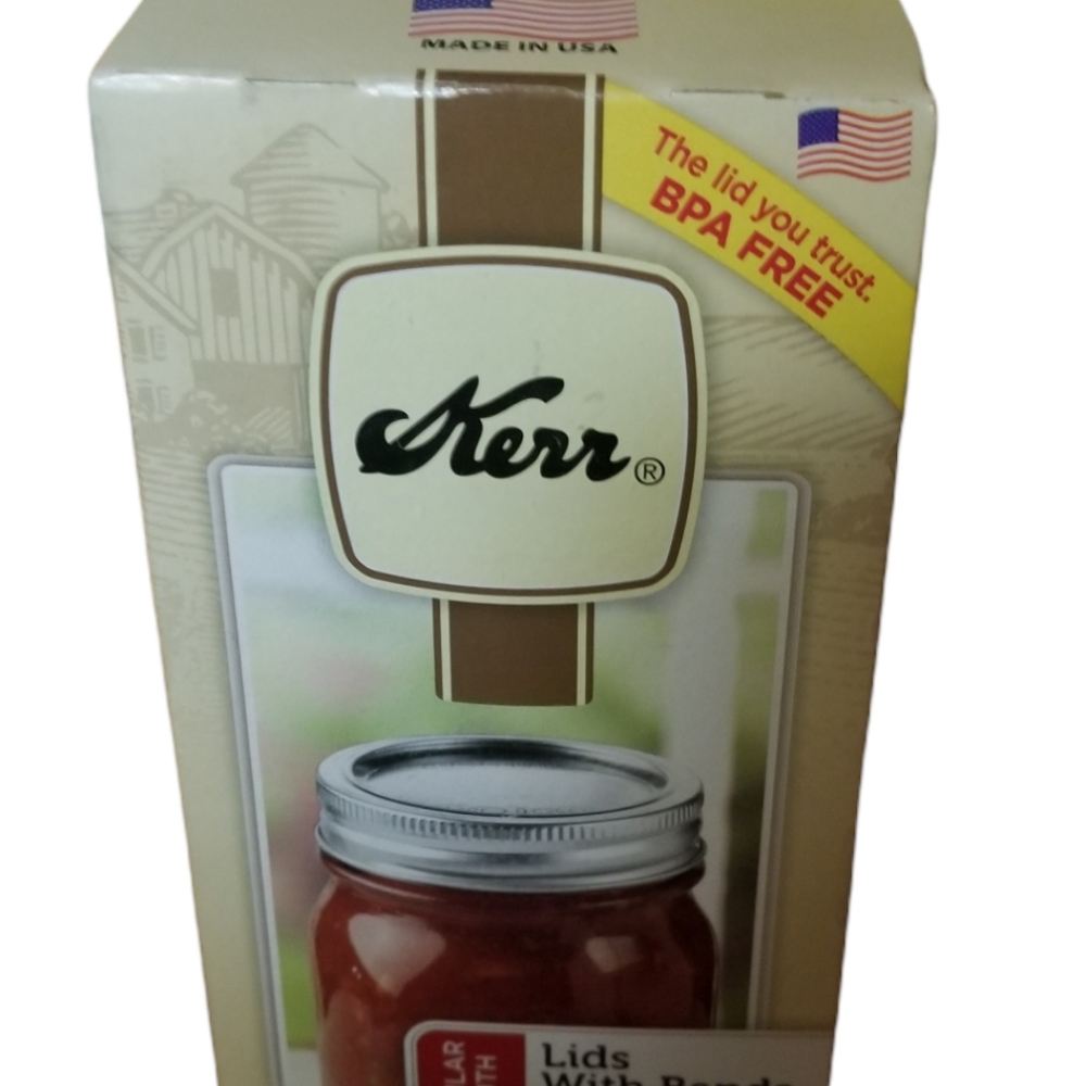 New Canning Lids & Bands Kerr SureTight 12 Pack Regular Mouth Jars USA Made